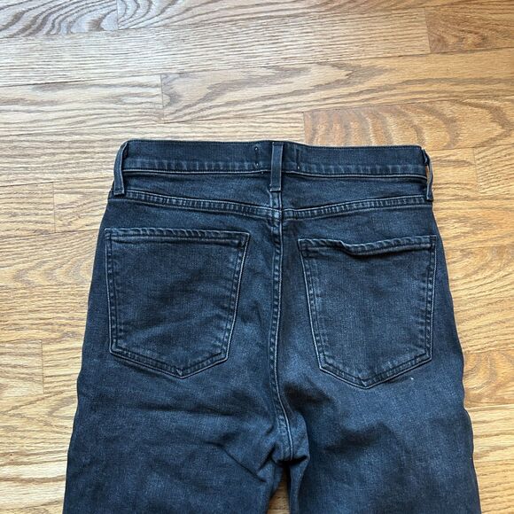 AGOLDE NICO HIGH RISE BUTTON FLY SLIM BLACK DENIM JEANS SZ 26 - Picture 5 of 6